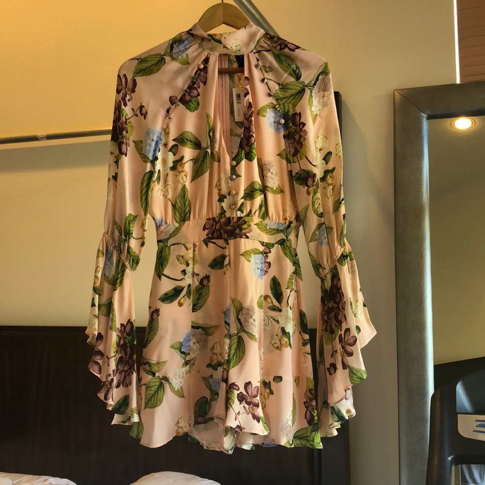 Nicholas pink floral romper size 4